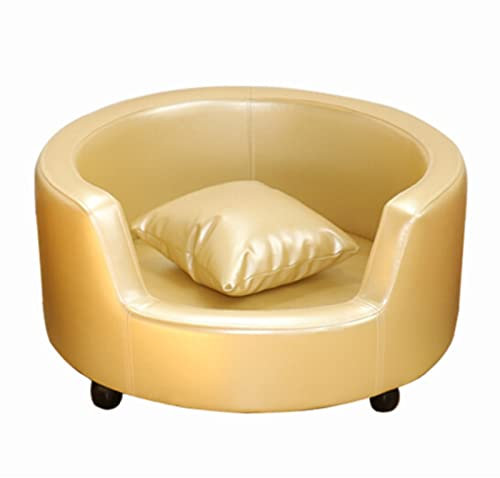 LCYDMJ Haustier Sofa Luxus-Haustierschlafsofa Aus PU-Leder, 66 X 50 X 34 cm, Kleines Und Mittleres Schlafsofa Für Katzen Und Hunde, Atmungsaktiver Und Bequemer Hundezwinger, Einfache Reinigung
