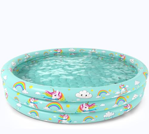Jasonwell Inflatable Baby Kiddie Pool - Toddler Pool Kids Paddling Baby Swimming Pools Blow Up Ball Pit Infant Wading Pools for Backyard Piscina Inflable para Niños (59in Unicorn)