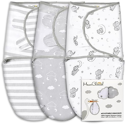 Mama Cheetah Baby Schlafsack 3-6 Monate, 3er Pack Baby Schlafsack, Bio Baumwolle Pucksack, Puckdecke für Säugling Große Größe, Einfache Windeln für Jungen und Mädchen