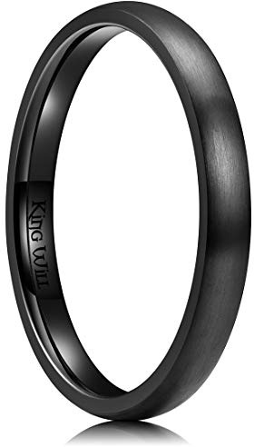 King Will BASIC 5 mm/6 mm/7 mm argento titanio anello di nozze per uomo donna coppia anello spazzolato/opaco bombato/passo bordo comfort fit, Z+1(69.74mm), Metallo, Nessuna pietra preziosa