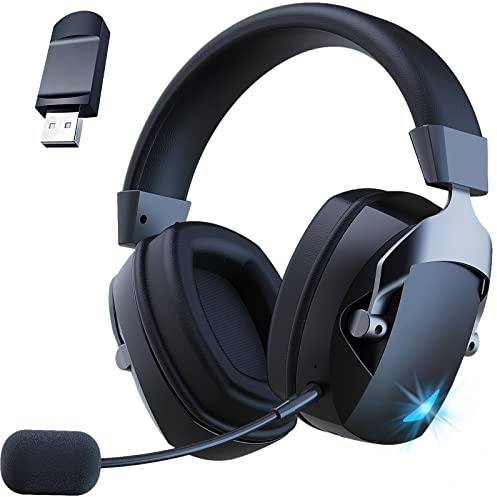 Acinaci Cuffie da gioco wireless, USB da 2,4 GHz, per PS5, PS4, PC, Switch, Mac, Bluetooth 5.3, cuffie da gioco con microfono con cancellazione del rumore, solo jack cablato da 3,5 mm per Xbox Series
