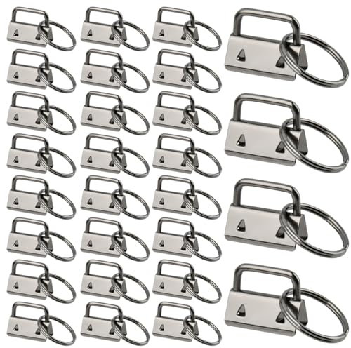 HUMIKI 60 Stück Schlüsselband Rohlinge, Schlüsselband Rohlinge 25mm, Herstellung von Schlüsselbändern DIY, Klemmschließeanhänger, Schlüsselanhänger Hardware Zubehör, für DIY Handarbeit Lanyard Stoff
