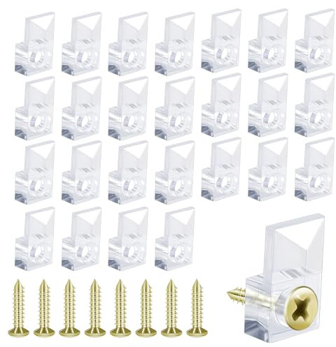 Giantree Lot de 50 clips de fixation pour miroir mural en plastique transparent avec vis