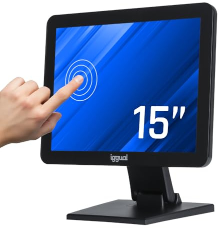 iggual Monitor Táctil 15, Formato 4:3 .- Panel Capacitivo 75Hz - Sist. Operativo Compatible : Windows 7 a 11, Android, Linux, Raspberry Pi- Conexiones: USB-A + VGA + HDMI, 300cd/m2, (MTL15X)
