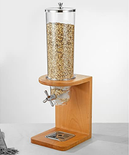 PASPRT Distributore di Cereali per Alimenti secchi da banco, stoccaggio ermetico della Cucina, può Contenere Noci, legumi, Caramelle, spuntini, per l'home Office dell'hotel (Wood 4L)