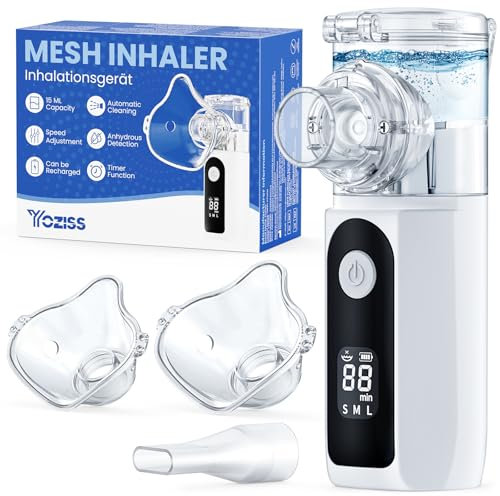 YOZISS Nebulizador Portátil Inhalador eléctricos,Inhalador Recargable para Adultos y Niños,Inhalador para uso Doméstico y de Viaje