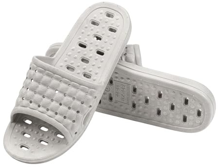 Vinuwu Quick Dry Bathroom Slippers Men Women for Dormitory, Gym, Swimming Pool, Travel,Non-Slip Shower Shoes with Drain Hole Design