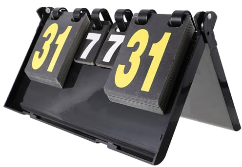 VICASKY Tableau des Scores Réutilisable pour Tennis de Table et Activités Sportives, Marqueur Numérique Facile à Nettoyer en Plastique Noir Support Pratique