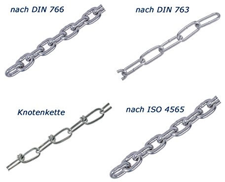 Ankerkette Knotenkette Rundstahlkette Edelstahlkette nach DIN 766, 763 ISO4565 (gemäß DIN 763, 6)