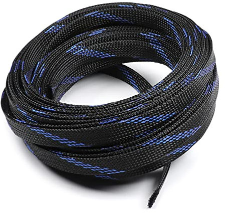 Othmro Manchon de Câble Gaine 10M Souple, Gaine Câble Tressée Extensible, Gestion des Câbles Rangement Tressée Fendue en Pet, Gestion de Câble Réglable, Protection Gestion des Câbles pour TV, PC, USB