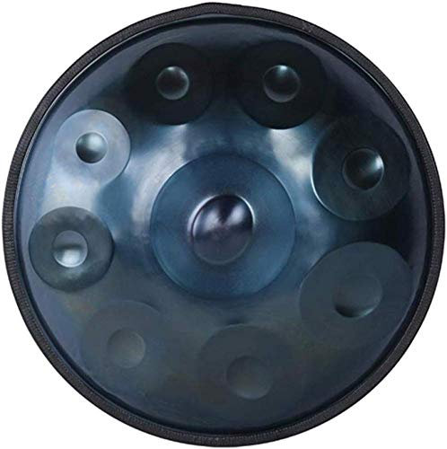 MMAN Handtrommel Handgemachtes Heilendes Musikinstrument-Geschenk,Handpan Drum Sound Performance Mit Drum Bag -10 Tone,Bleu~9tones