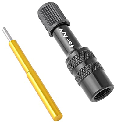 Bike Front Fork Valve Adapter Aluminum Alloy Extension Converter Nozzle Road Bicycle Fork Inflatable Valve Adaptor Accessory (Black)