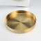 Gold Round Tray Decorative Stainless Steel Serving Tray Metal Organizer Plate for Makeup, Jewelry, Tea, Coffee, Drinks, Toiletries, Kitchen Tableware (13.7 x 13.5 x 3.2 cm)