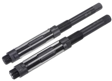 QUARKZMAN Juego de 2 Piezas de Escariadores Manuales Ajustables H8 de 21mm-23mm y 23mm-26mm, Barrenas Escariadoras Métricas para Metal y Madera, 6 Flautas Rectas