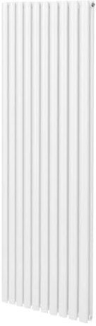 Oval Column Radiator 1800mm x 600mm Modern Designer Double Panel Central Heating Heater Gloss White Carbon Steel Vertical Kitchen Living Room Bathroom Free Cleaning Brush Fixing Kit & Brackets