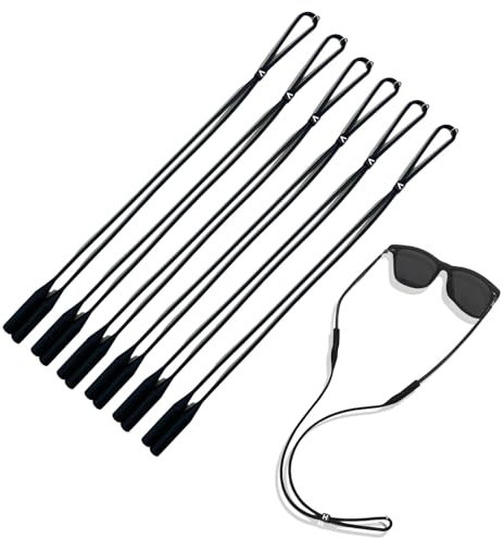 LTMMC 6 Pcs Glasses Strap Silicone Non-Slip with Adjustable Alphabetical Closure, Spectacles Cord Glasses Lanyard for Men and Women Eye Glasses Holders Around Neck for Sports