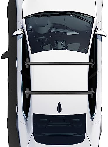 Juego Universal de Portaequipajes - 2 Barras de Techo Con Cerradura de Aluminio Para Coche Sin Necesidad de Taladrar - Para Vehículos Con 4 o 5