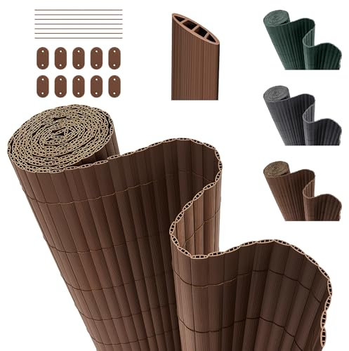 INMOZATA Esterilla de protección visual de PVC, 90 cm de alto x 300 cm de largo, con triple refuerzo para interior, jardín, balcón, valla con bridas, protección contra el viento, resistente al agua,