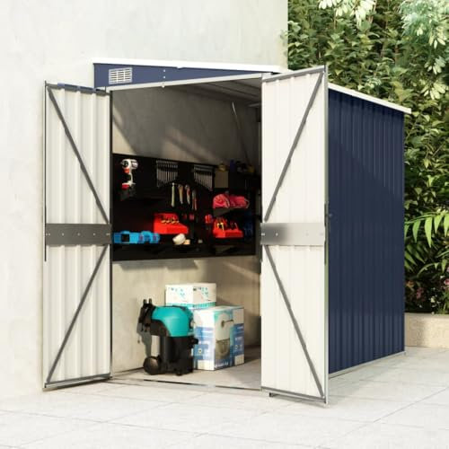 Générique Abri de Jardin Mural Anthracite 118x194x178 cm Acier,Vie en extérieur,Structures extérieures,Cabanes & abris de jardin-316223