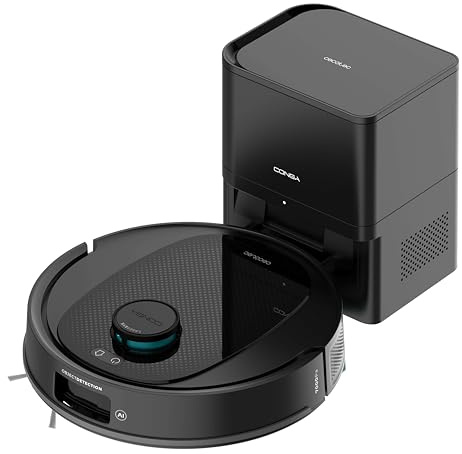 Cecotec Robot Aspirador y Friegasuelos con Base de Autovaciado e IA Conga Y80 X-Treme. Navegación Láser e Inteligencia Artificial, 13000Pa, Base de 2.5L, Autonomía hasta 220m², Control App 3.0