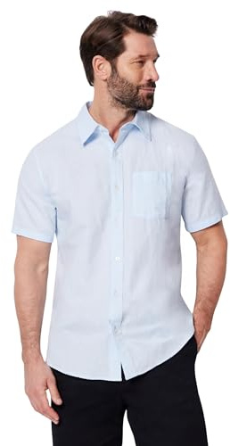 Amazon Essentials Men's Regular-Fit Short-Sleeve Linen Shirt