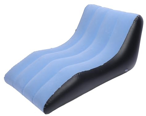 plplaaoo Canapé Gonflable en PVC floqué, mobilier de Salon Portable et Confortable pour Le Camping, Les Voyages, Les Salons, Les Chambres, Les patios, Les Jardins (Bleue)