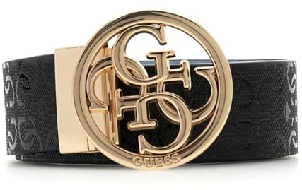 GUESS cintura Stacey Adjustable & Reversible Belt H35 W105 Aqua Multi celeste nero accorciabile reversibile