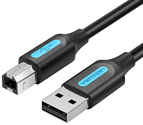 VENTION Cable Impresora USB 0.5m Cable de escáner USB 2.0 tipo A de alta velocidad para HP/Epson/Dell/Canon/Lexmark/Xerox/Brother/Samsung etc.