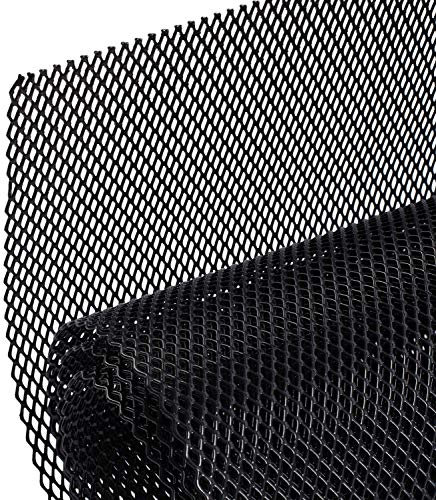 AggAuto 100×33cm Schwarz Renngitter, 3×6mm Raute Lochgröße, Aluminiumlegierung Streckgitter, Race Gitter, universell passendes automotive Kühlergitter