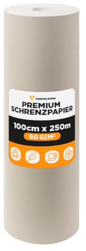 verpacking papier de calage 100 cm x 250 m 80 g/m² [modèle et quantité au choix] papier kraft rembourrage emballage pour expédition déménagement envoi 100% recyclé 1 rouleau