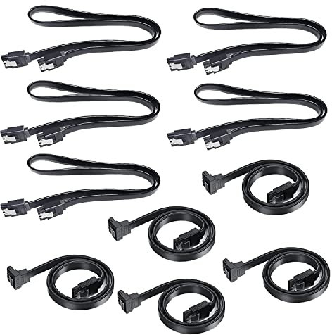 GZhaimai SATA III Kabel SATA 3 Datenkabel 50cm, Je 5 Stk für Gerade und L-Köpfe, Connection Motherboard HDD SSD Hard Drive 6 GBit/s mit Metall Clip Verriegelungsriegel