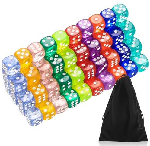 100 Stück Würfel Set, 6 Seitige Würfel Bunt Set, 14mm Spielwürfel Bunt, Würfelspiele Tischspiele, Mehrfarben Sechsseitiger Würfel Set, 10 Farben