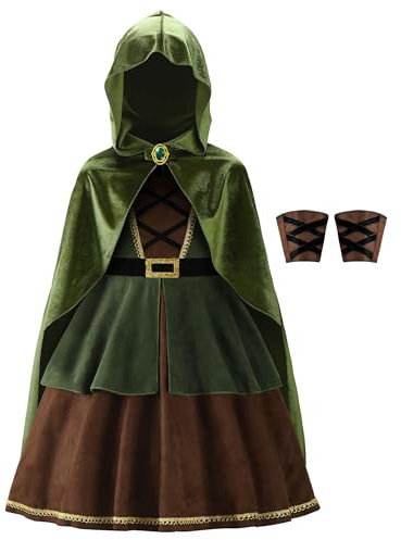 ReliBeauty Déguisement Archer Fille Costume Fille pour Halloween Carnaval,150