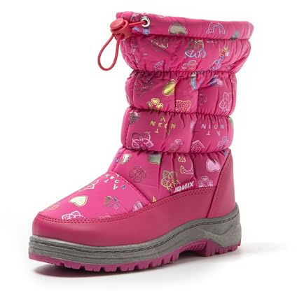 JOMIX Bottes de Neige Enfant Fermeture éclair Bottines Fourrure Fille Garçon Chaussures d'hiver pour Enfants Chaude Antidérapante