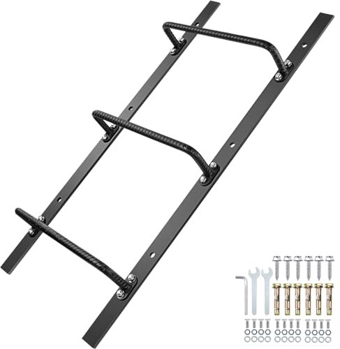 Zwinz 3-Rung Window Well Ladder Straight, Heavy Duty Steel Fire Escape Ladder, Basement Egress Window Ladder 34.2 Lx17.9 W, High Load-Bearing Capacity, Black