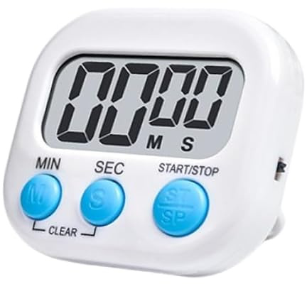 SNZ Digital timer stoppur kökstimer kortvarig väckarklocka – timer kök kökstimer digital stoppur, för skola, kontor, sport, hudvård fritid (vit)