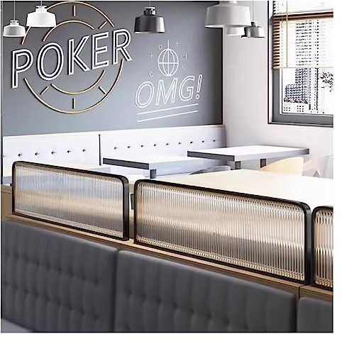 Avdelare för matplatser, randigt glas restaurang förhöjd skärmvägg, hotell Hot Pot halvvägg bänkskiva Lågt staket skilje (färg: svart, storlek: 30x120cm)