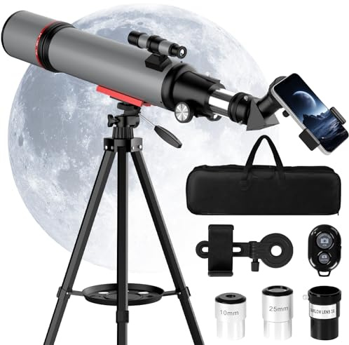 Opaita Telescope for Adults High Powered - 90mm Aperture 600mm Refractor Telescope for Kids & Beginners - Portable Astronomy Telescopes Profesional with Phone Adapter Tripod Carry Bag Gifts for Men