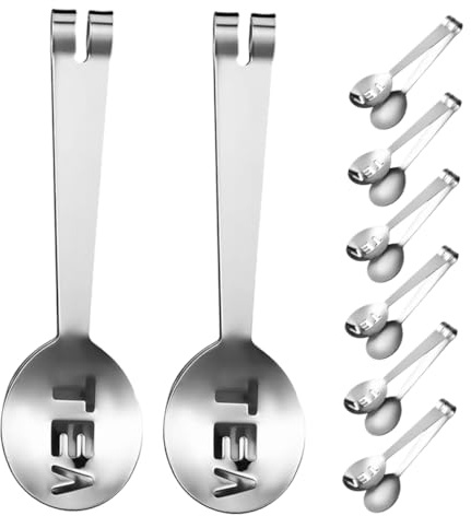 Amosfun 8 Pièces Pince à Sachets de Thé Acier Inoxydable Pince Clip Résistante Chaleur pour Filtre à Thé Sucre Cube Accessoires de Cuisine Élégants