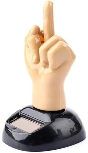 Tiosen Solar Powered Dancing Middle Finger Figure, Swinging Car Dashboard Decoration Ornaments Dancing for Office Home Desk Decor
