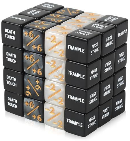 Peygre 48 st MTG tärningsset, 6 sidor, 4 stilar | Magic The Gathering Counters, 6-sidig tärning, för bordsspel och festspel, inkluderar förvaringsväska, 4 stilar tillgängliga.