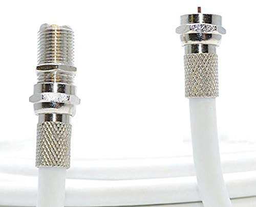 1M White Coax Cable For Virgin Media, Sky TV, Broadband Extension and Tivo & Superhub (1M, WHITE)