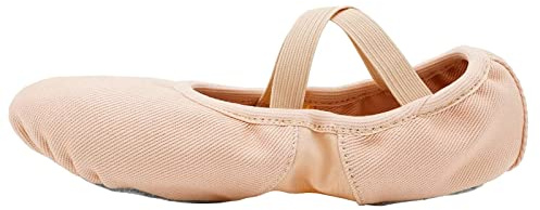 s.lemon Elastic Stretch Canvas Dance Slipper Ballet Shoe with Split Sole LGM Pink 24