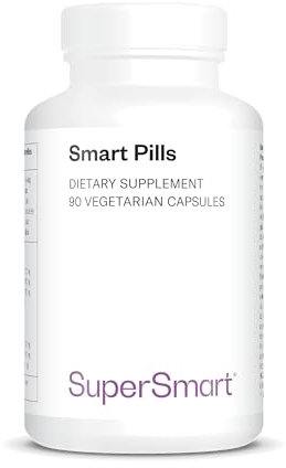 Supersmart - Smart Pills - Mit Bacopa Monnieri, Ginkgo biloba & L-Theanin - Super Nootropika - Nahrungsergänzung - Steigert die Konzentration - Koffeintabletten | Nicht GVO- 60 vegetarische Kapseln