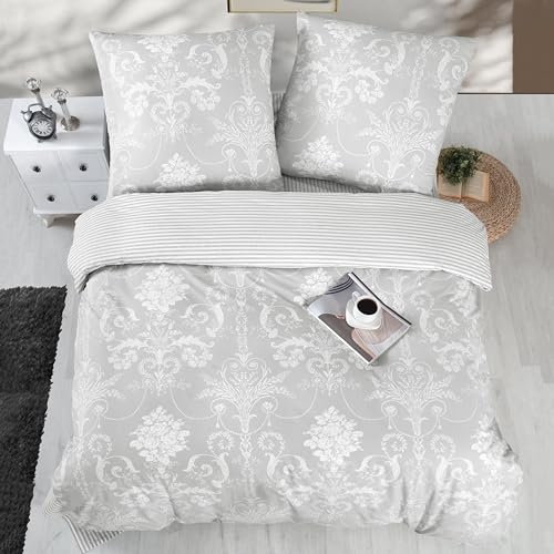 ZIRVEHOME Bettwäsche Set vierteilig, Zwei 135x200cm Bettbezüge, Baumwolle, Alone V1