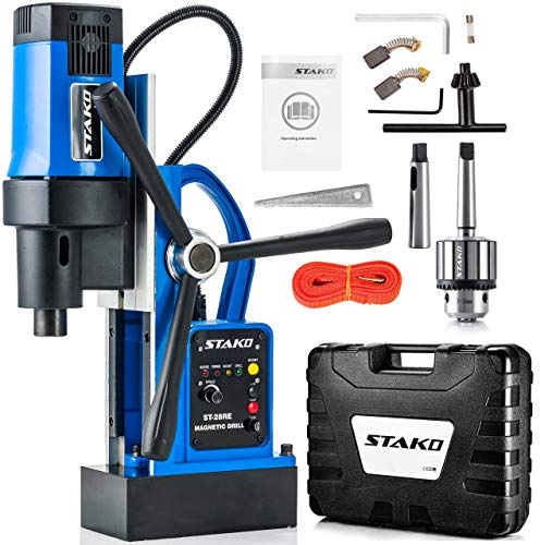 STAKO ST-28RE - Taladradora Magnética, Herramienta Eléctrica (80 mm de diámetro, 1600 W, con maletín, fuerza magnética 14500 N, 1 unidad)
