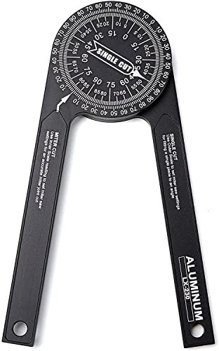 Winkelmesser 360 Grad Gehrungssäge Aluminiumlegierung Horizontaler Winkelmesser Lasergraviertes Zifferblatt Messlineal Winkelsucher DIY Holzbearbeitung
