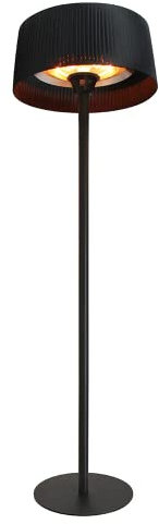 FAVEX - Parasol chauffant électrique Sirmione Noir- Extérieur - 3 Puissances de Chauffe - Économique - 60 x 60 x 215 cm