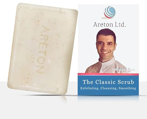 Il classico sapone Scrub all'acido salicilico con 4 principi attivi, acido salicilico acido cogico niamcinamide e aloe vera per esfoliare la pelle, schiarire, purificare i pori, anti pigmentazione