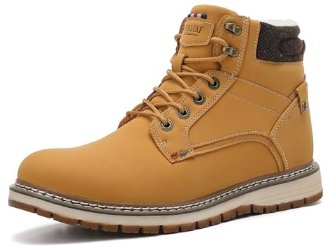 ANALEAF Mens Snow Boots Outdoor Warm Winter Boots Non Slip Fur Lined Shoes